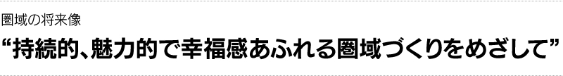 圏域の将来像 “持続的、魅力的で幸福感あふれる圏域づくりをめざして”